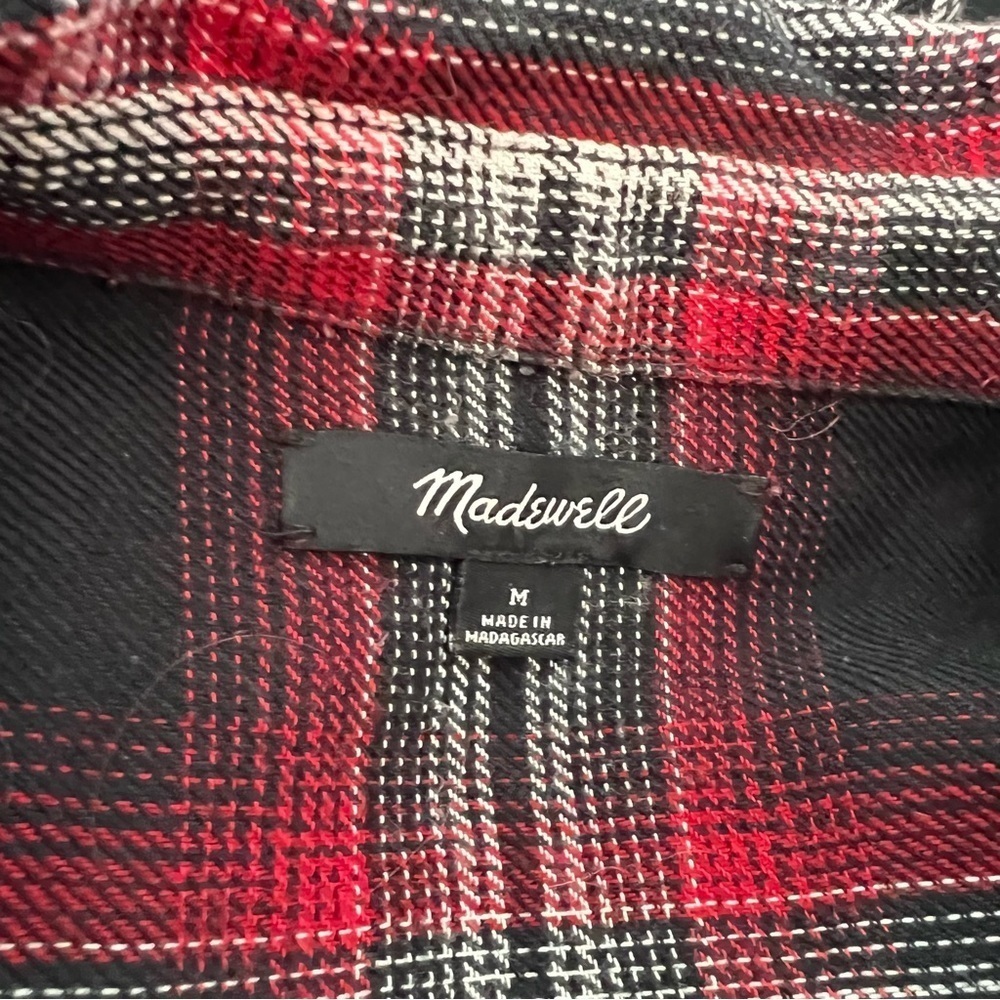 Madewell Courier Shirt Dress M Plaid Pockets Mini - Picture 12 of 14
